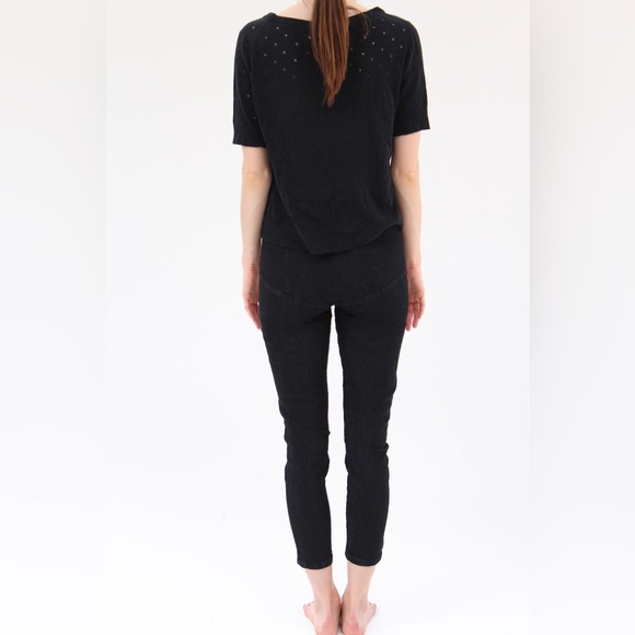 Prairie Underground Denim Girdle Ankle Length Legging Pants in Black, Size Large - Picture 6 of 12